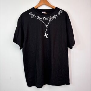 Only God Can Judge Me Rosary Cross Y2K Graphic Tee Delta Large
